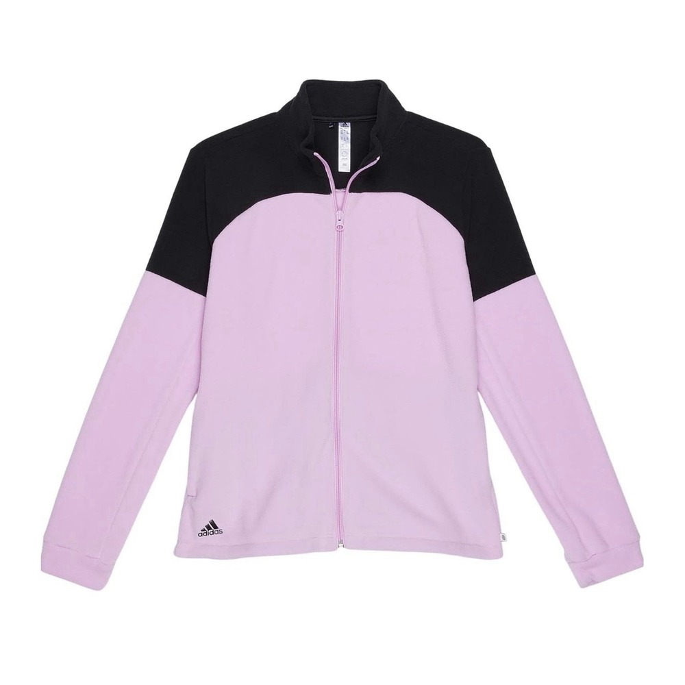 adidas Girls Colorblock Golf Jacket Black Bliss Lilac HM7368 Kids Size L